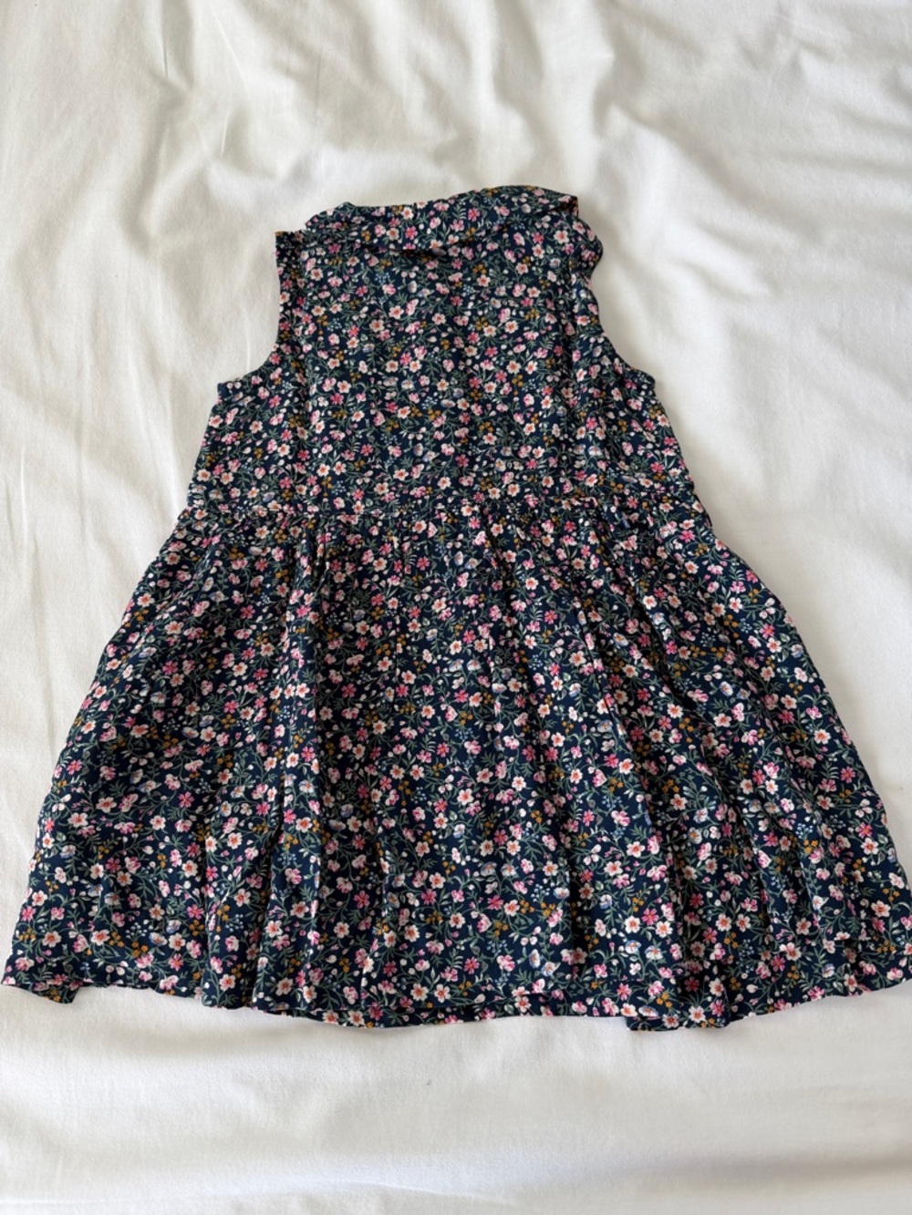 NWT Polo by Ralph Lauren Navy Pink Floral Button-Front Girls Dress 2T - Picture 6 of 10